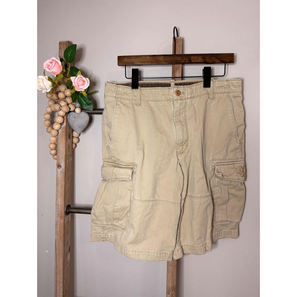 Timberland Mens Tan Khaki Cotton Twill Multi Pocket Cargo Shorts Size 33 - Picture 1 of 7